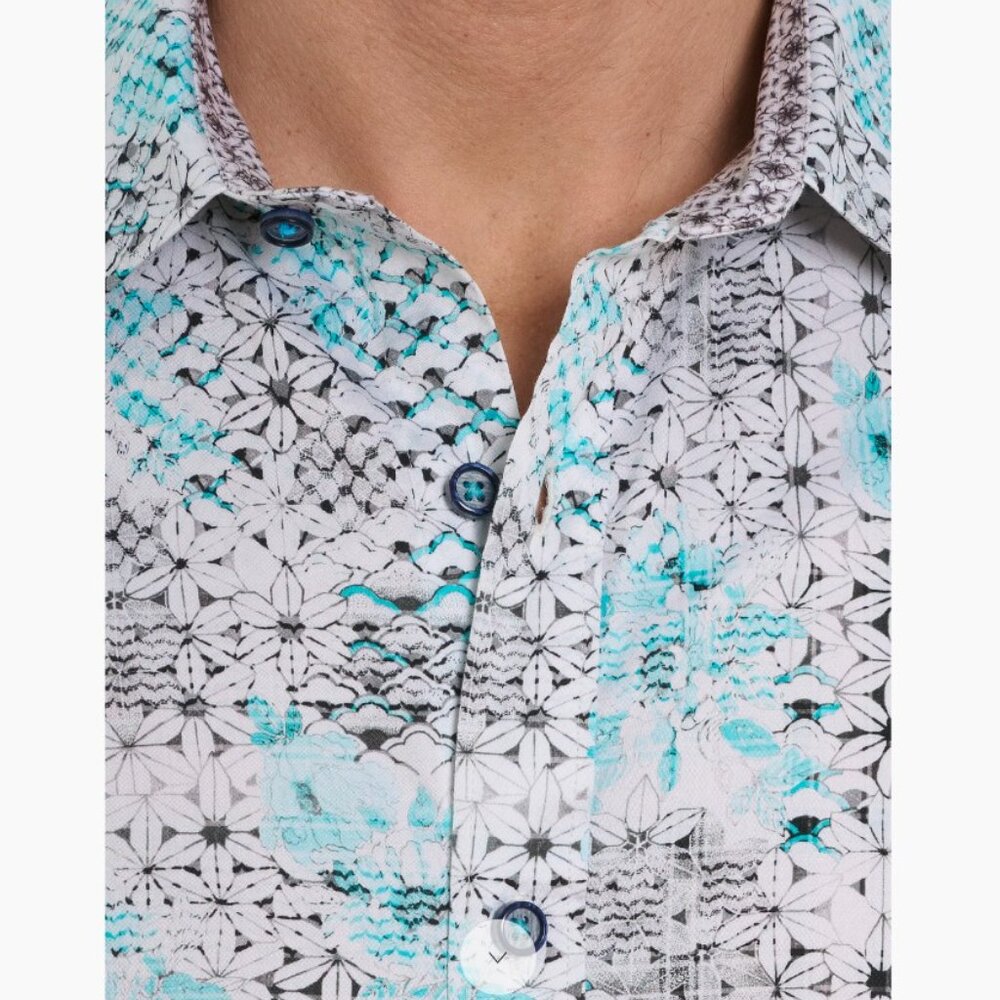 NWT Robert Graham Men's Big & Tall 3XL Hendriks Button Front Printed Shirt $238